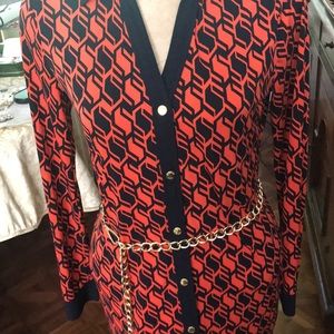 Michael Kors Navy and Orange Dress